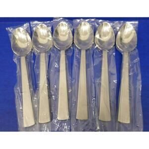 6 - WMF Cromargan ROYAL FROSTED Wide Handle 18/10 Stainless Flatware SOUP SPOONS